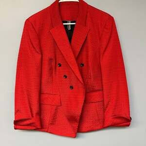 Mary Kay Womens Red Blazer MediumLined Classic Holiday